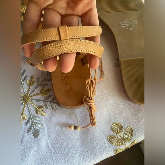 L*SPACE x MATISSE Slide Sandal Brown Stones Strap Size 10M - Picture 5 of 12